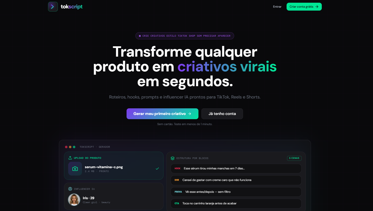 TOKSCRIPT / GERADOR DE CRIATIVOS